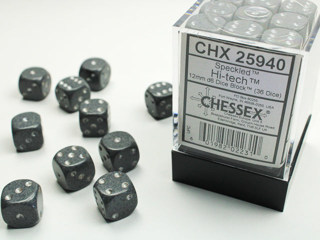 Chessex 12mm d6 Dice Block - Speckled Hi-Tech (36 dice)