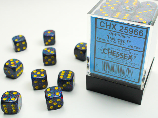 Chessex 12mm d6 Dice Block - Speckled Twilight (36 dice)