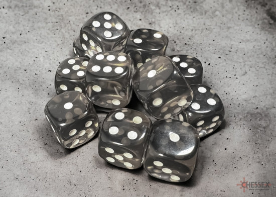 Chessex Translucent: 16MM D6 Smoke/White (12)