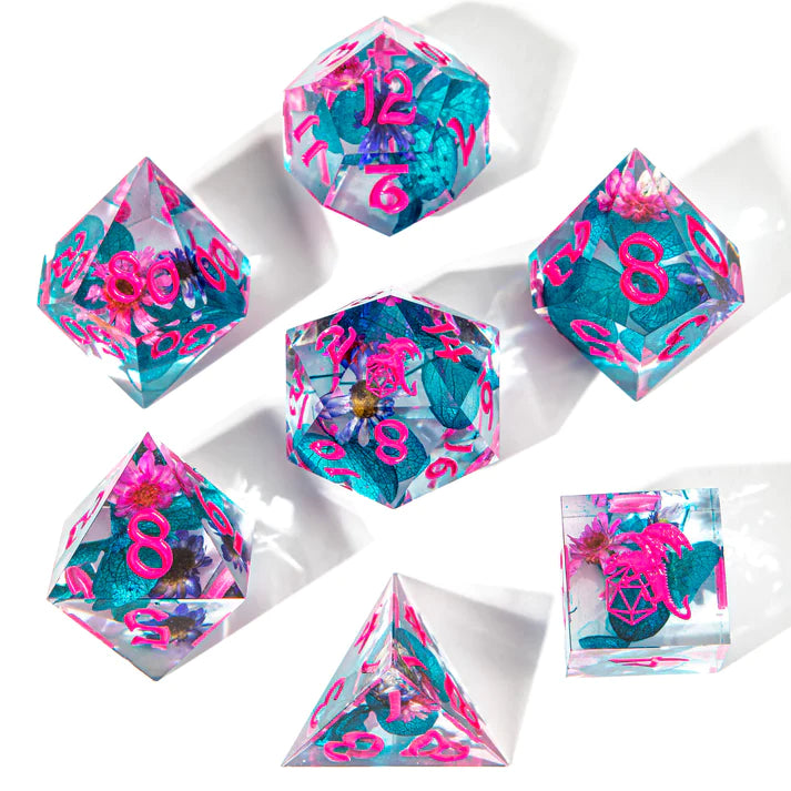 Hymgho Sharp Edge Resin Dice: Vapor Wave Blossom