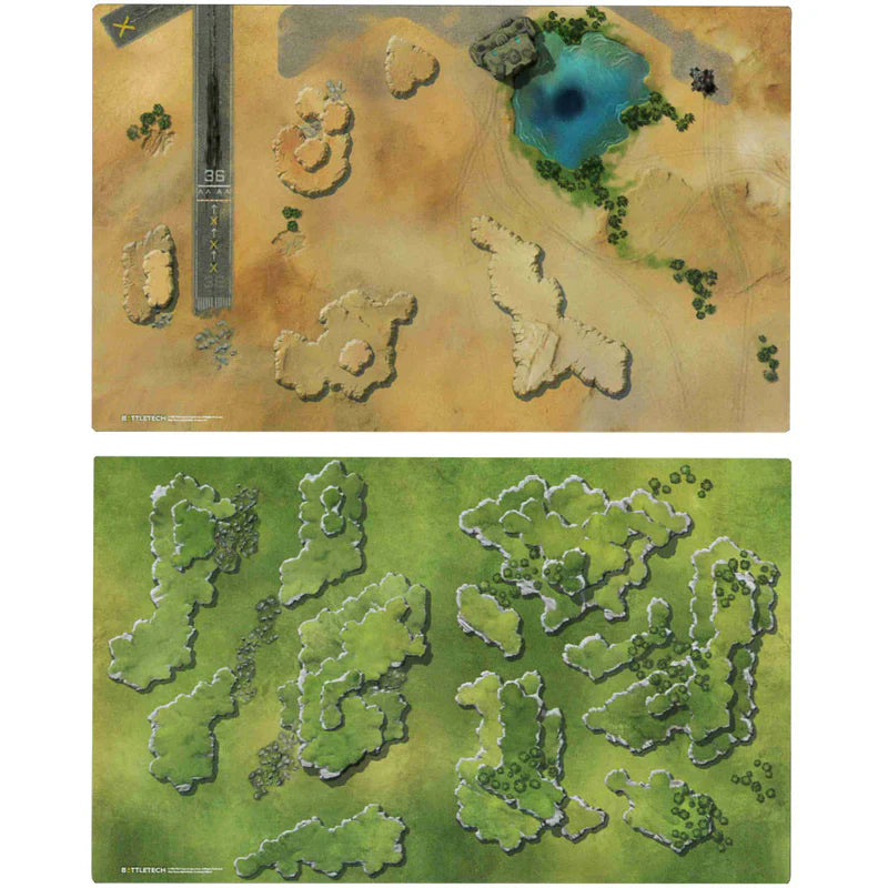 BattleTech: Alpha Strike - Aerobase #2/Grassland Hills #1 Hexless Battlemat