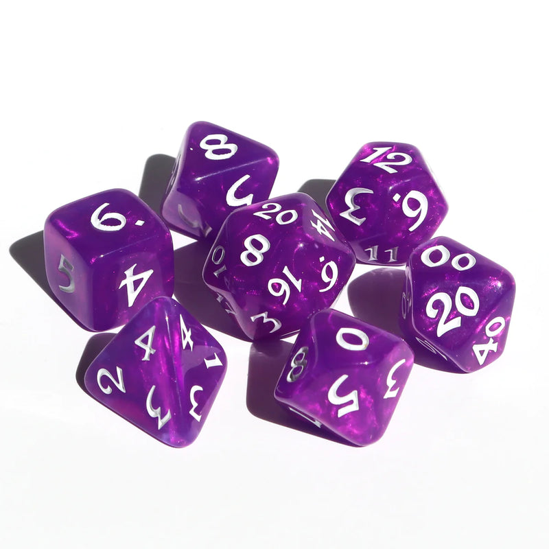 Die Hard Dice 7pc RPG Set - Elessia Moonstone Calypso with White