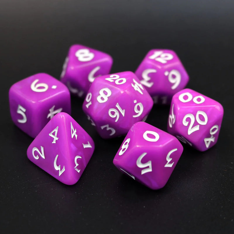 Die Hard Dice 7pc RPG Set - Elessia Deceit with White