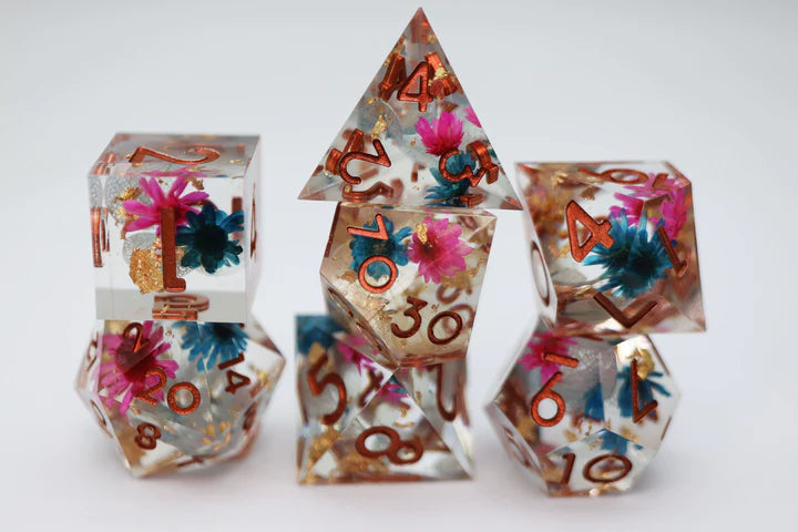 Sharp Edge Resin RPG Dice Set - Incalescent Garden