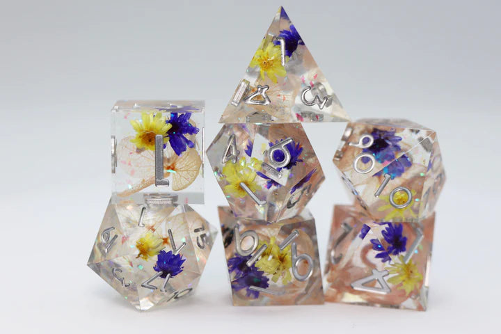 Sharp Edge Resin RPG Dice Set - Wildflower Meadow