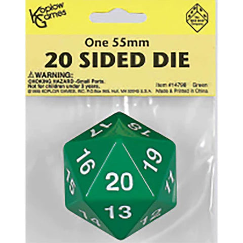 Koplow Games 20 Sided Die (55mm) Countdown D20 - Green