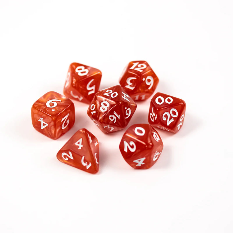 Die Hard Dice 7pc RPG Set - Elessia Essentials Red with White