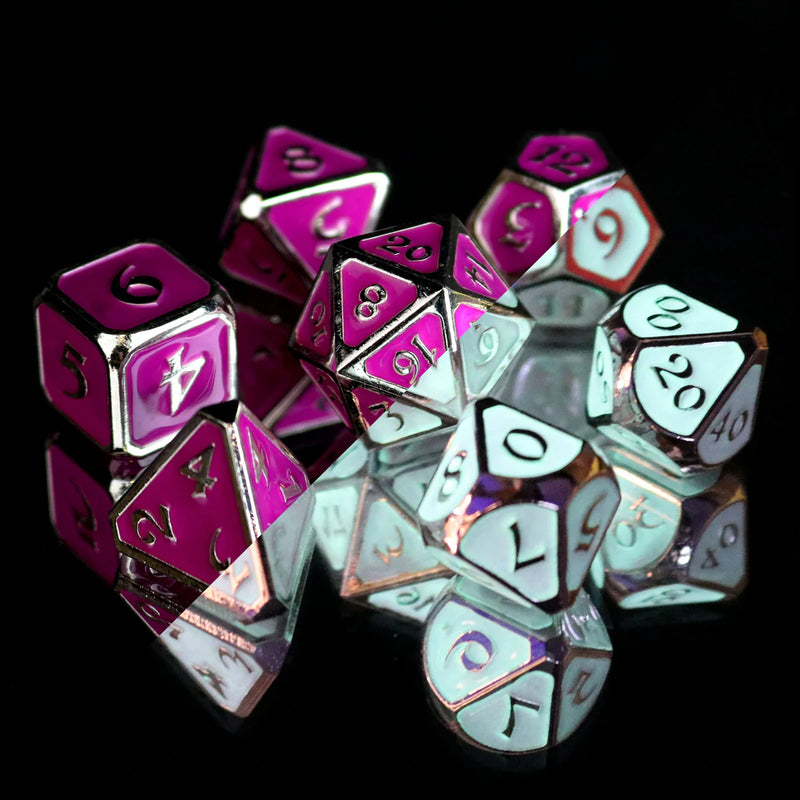 Die Hard Dice 7 Die Metal Dice Set: After Dark Mythica - Neon Haze