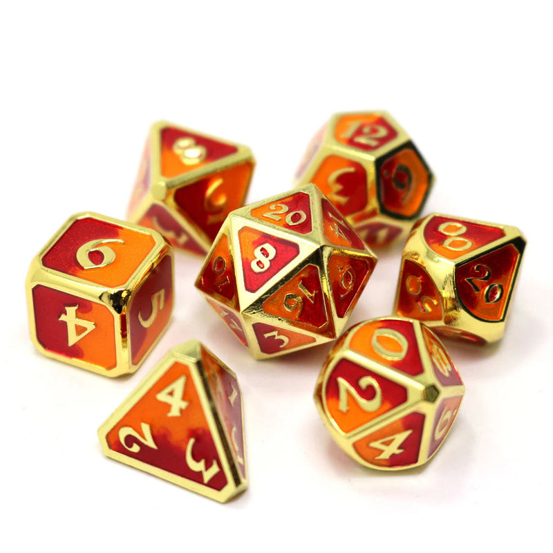 Die Hard Dice 7 Die Metal Dice Set: Spellbinder - Phoenix