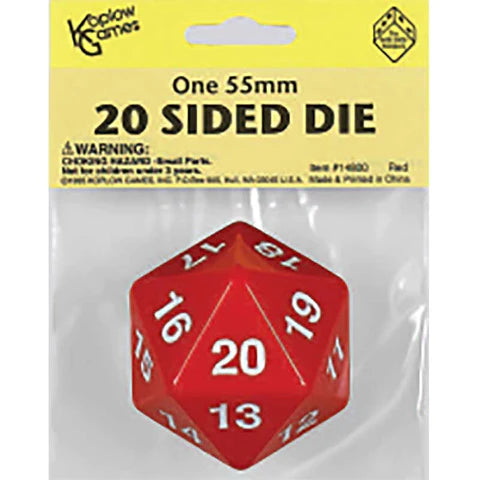 Koplow Games 20 Sided Die (55mm) Countdown D20 - Red