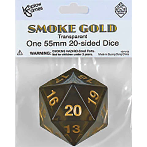 Koplow Games 20 Sided Die (55mm) Countdown D20 - Smoke Gold