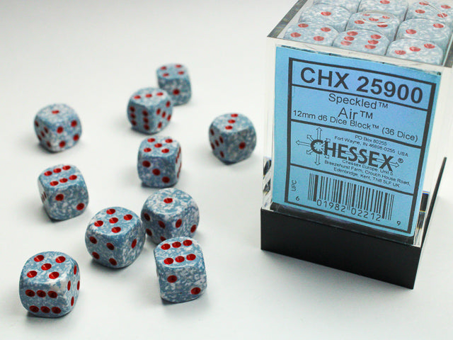 Chessex 12mm d6 Dice Block - Speckled Air (36 dice)