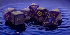 Chessex Mega-Hedral 7 Die Set Borealis Royal Purple/Gold Luminary