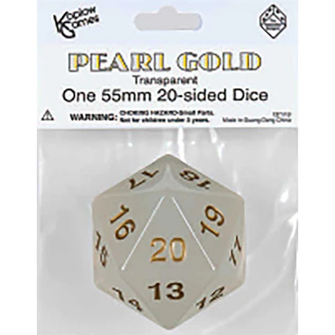 Koplow Games 20 Sided Die (55mm) Countdown D20 - Pearl Gold