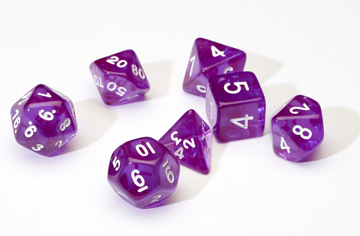 Sirius Dice 7 Die Set: Translucent Purple Resin