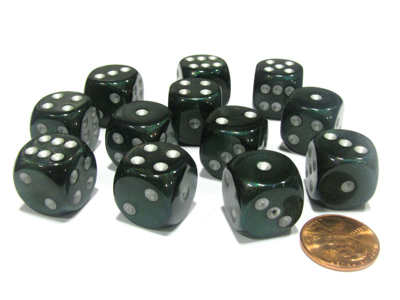 Chessex Borealis: 16MM D6 Light Smoke/Silver (12)