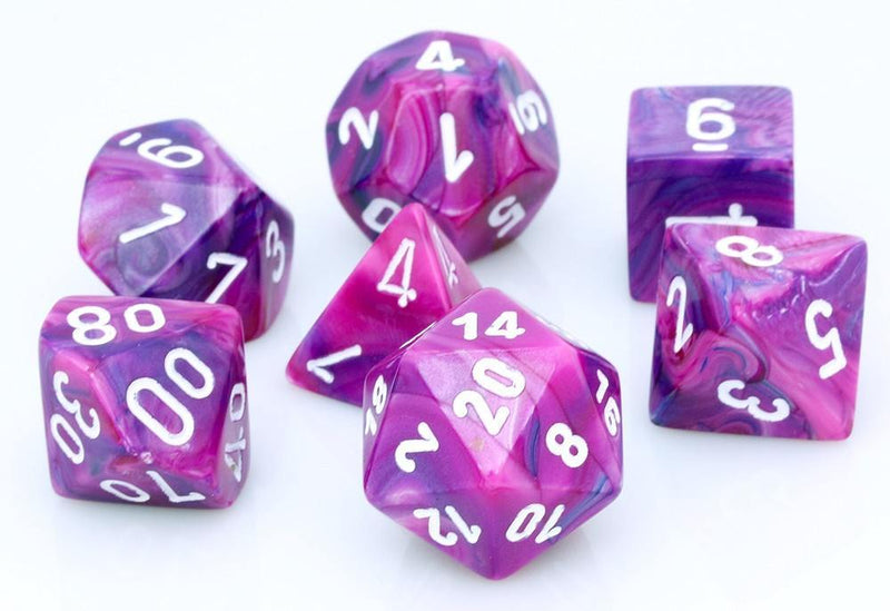 Chessex Festive: Violet/White 7 Dice Set