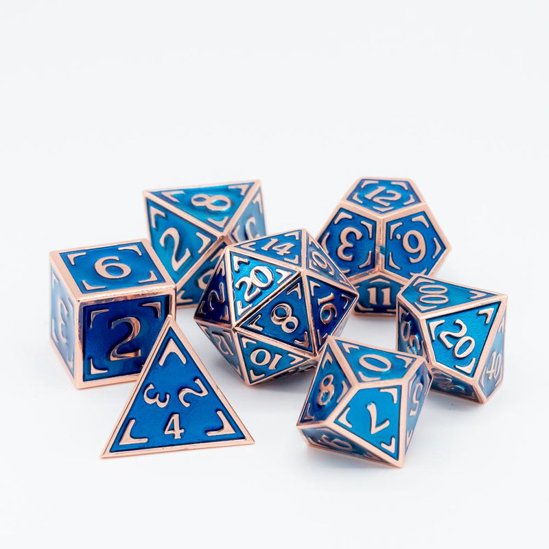 Die Hard Dice 7 Die Metal Dice Set: Reticle Uchronia Nautilus