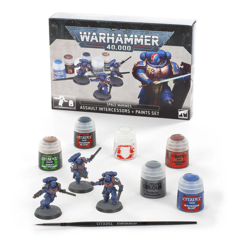 Warhammer 40,000 Space Marines Assault Intercessors  + Paints Set