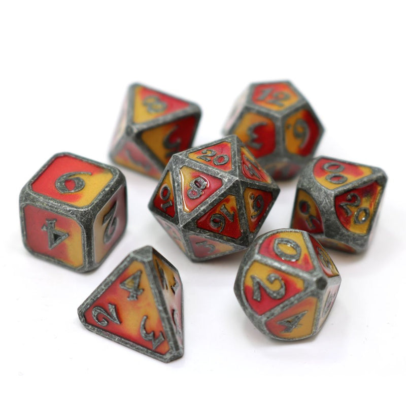 Die Hard Dice 7 Die Metal Dice Set: Spellbinder Brimstone