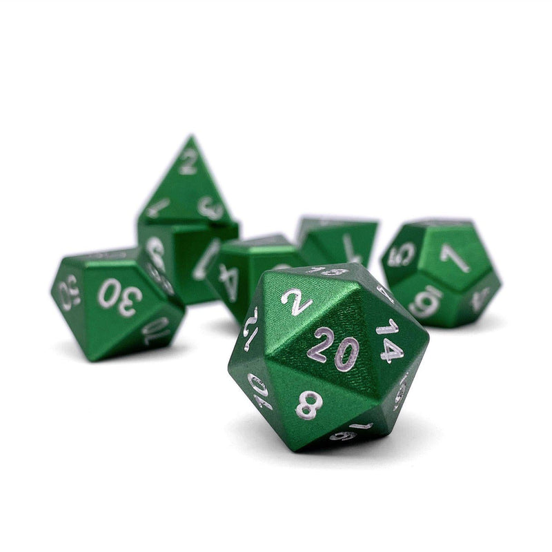 Norse Foundry 7 Die Aluminum Dice Set: Druid Green