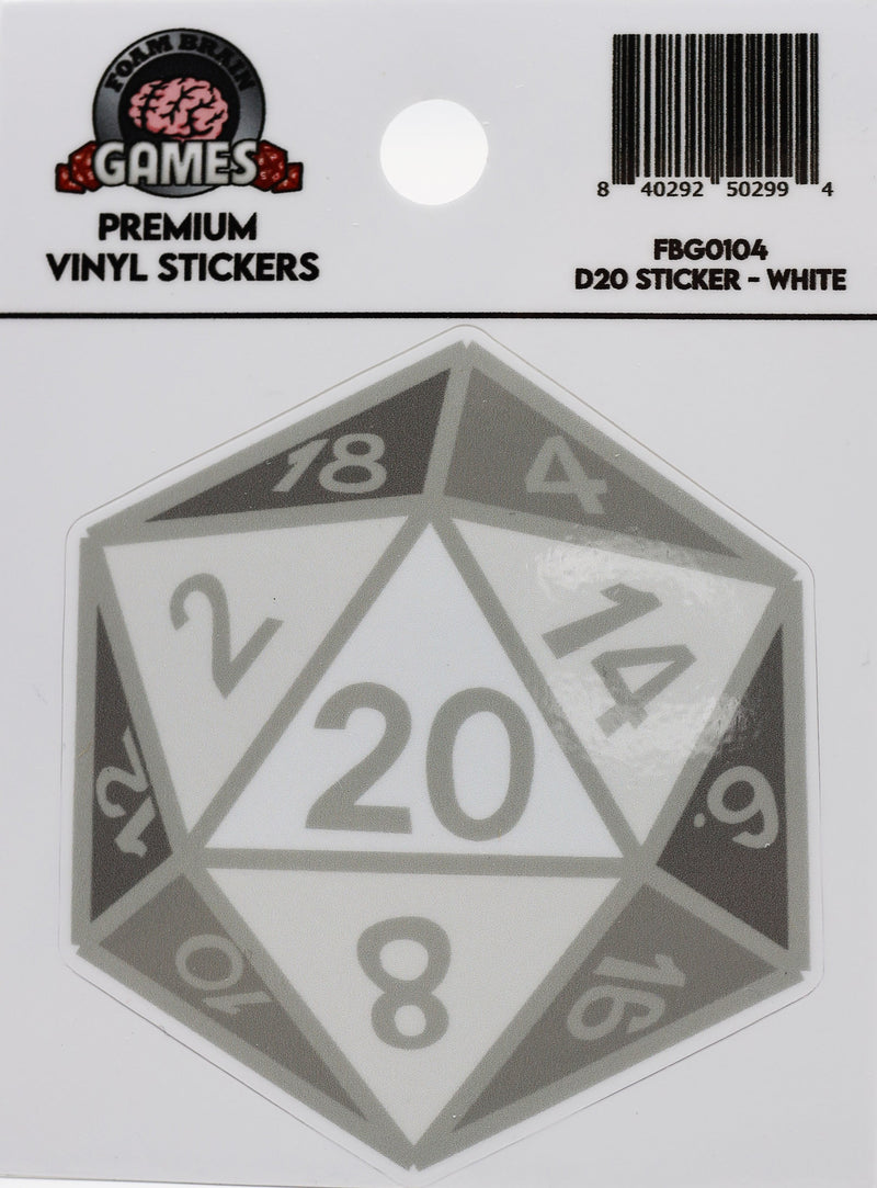 D20 Sticker - White