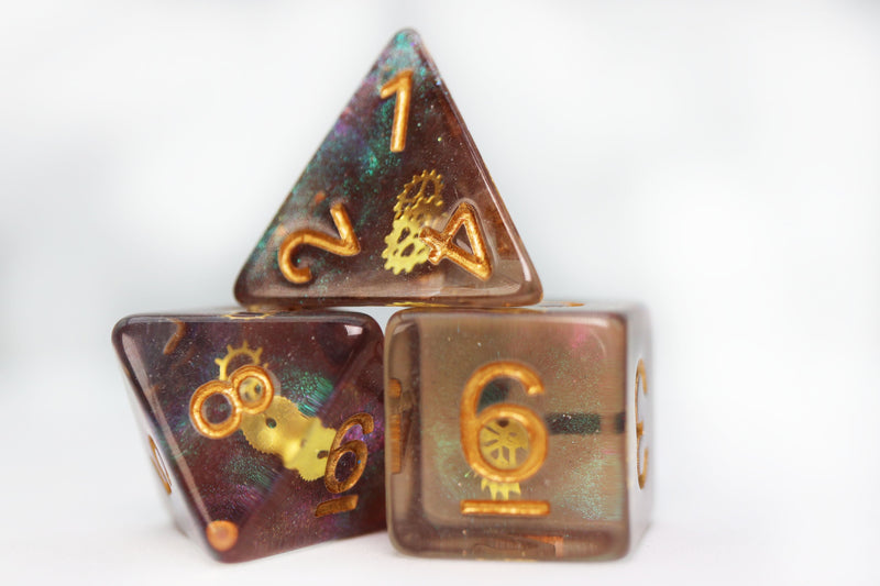 Glitter Gearwheel RPG Dice Set