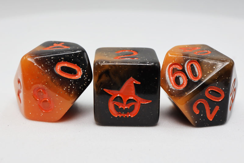 Halloween Pumpkin RPG Dice Set