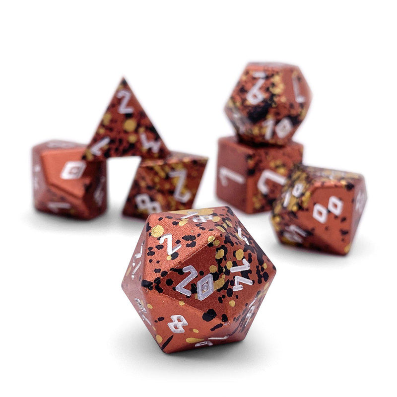 Norse Foundry 7 Die Aluminum Wonderous Dice Set: Fire Elemental