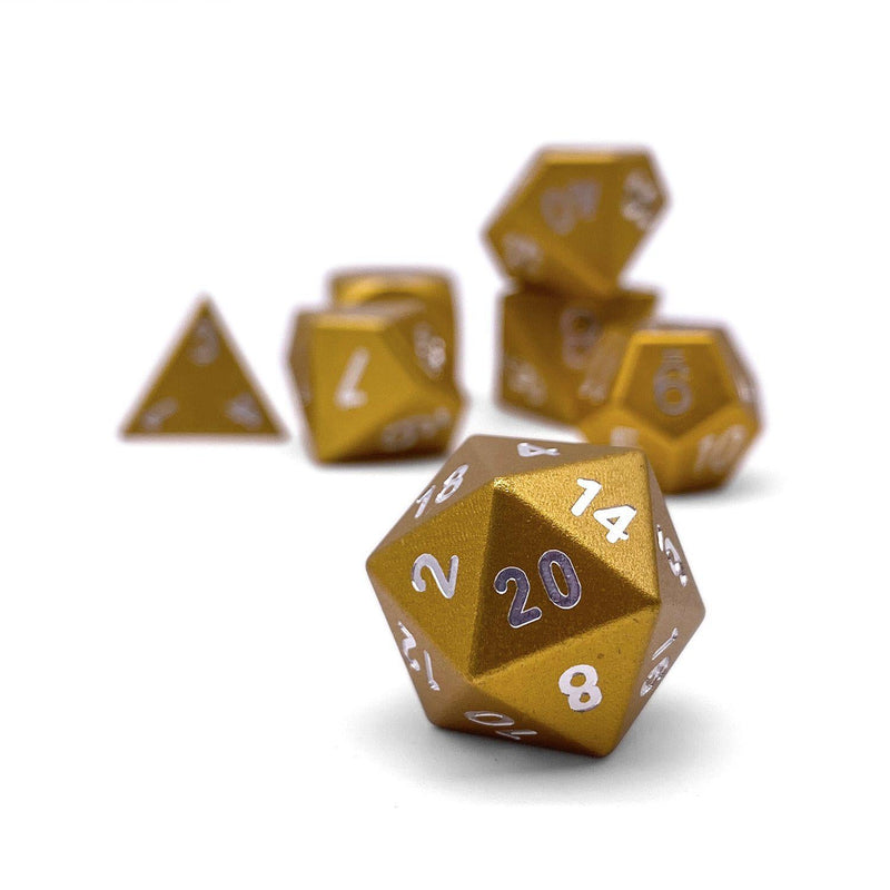 Norse Foundry 7 Die Aluminum Dice Set: Gold Coin