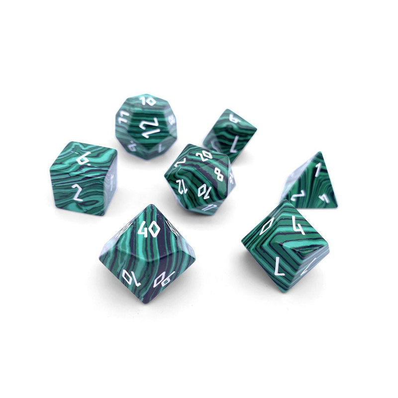 Norse Foundry 7 Die Gemstone RPG Dice Set: Malachite