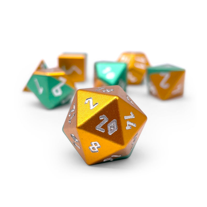 Norse Foundry 7 Die Aluminum Wonderous Dice Set: Leprechaun's Luck