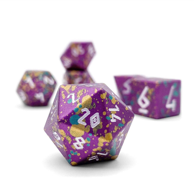 Norse Foundry 7 Die Aluminum Wonderous Dice Set: Mardi Gras