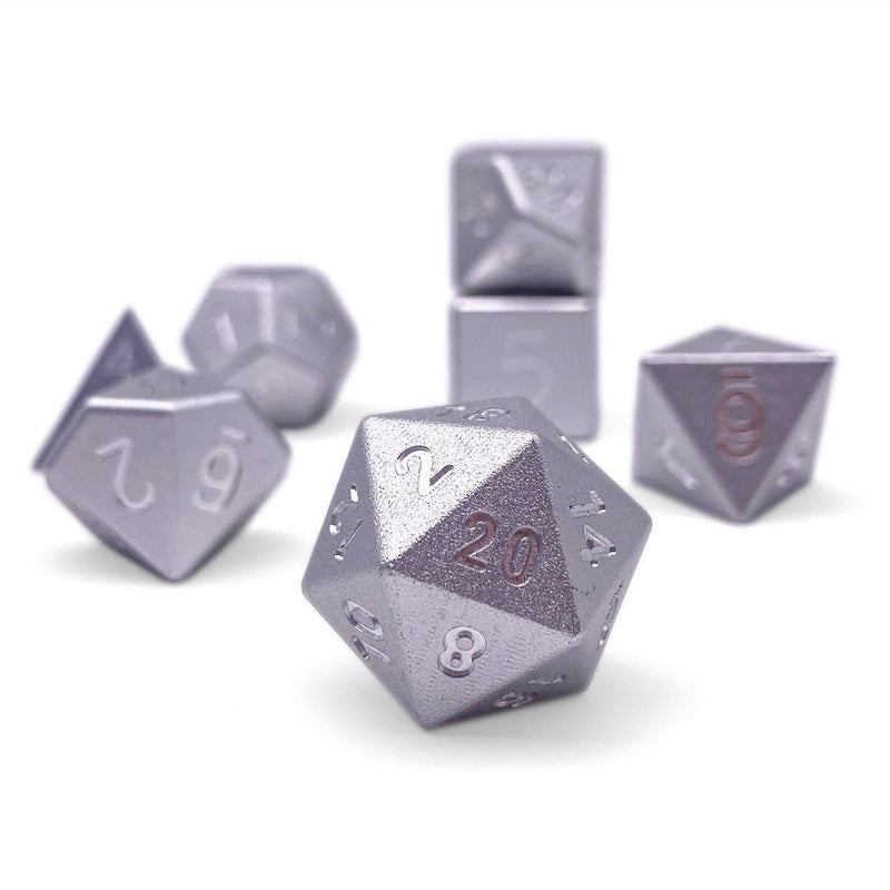 Norse Foundry 7 Die Aluminum Dice Set: Mithiral Silver