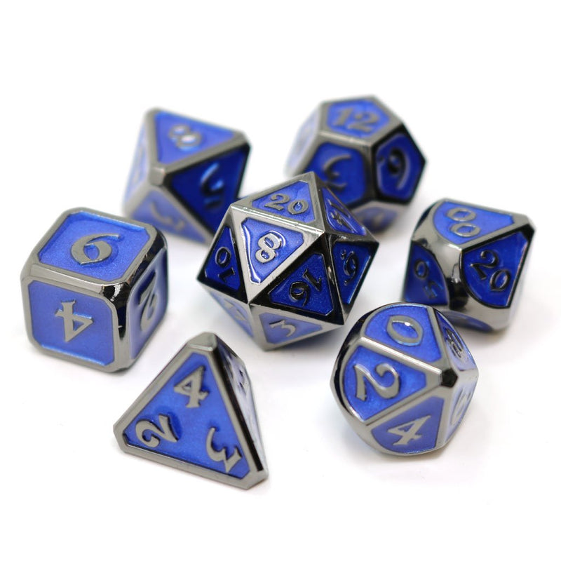 Die Hard Dice 7 Die Metal Dice Set: Mythica Sinister Sapphire