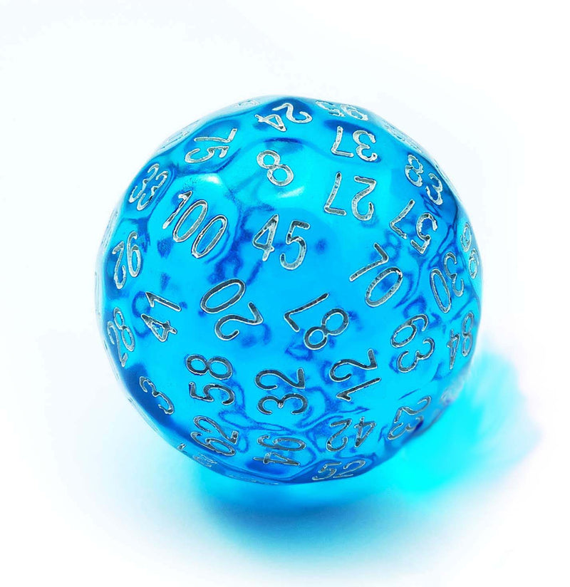 100 Sided Die - Translucent Blue D100