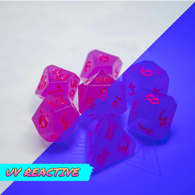 Die Hard Dice 7 Die RPG Dice Set: AfterDark Avalore Purple Rain