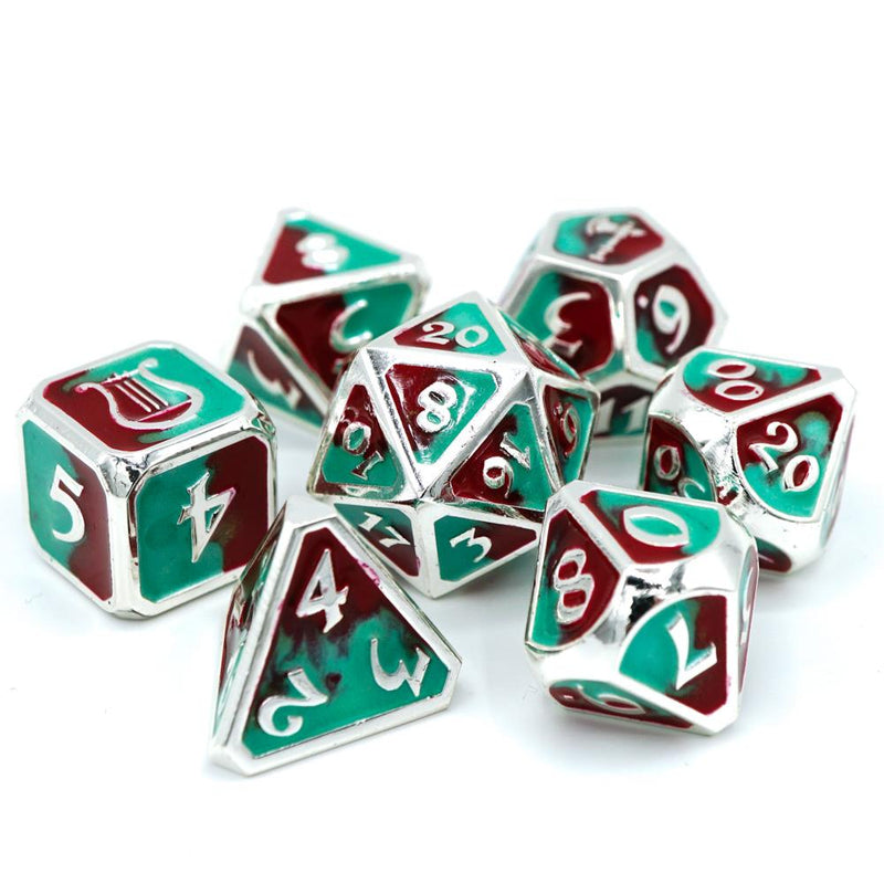 Die Hard Dice 7 Die Metal Dice Set: Bard and Barbarian - Harm and Harmony