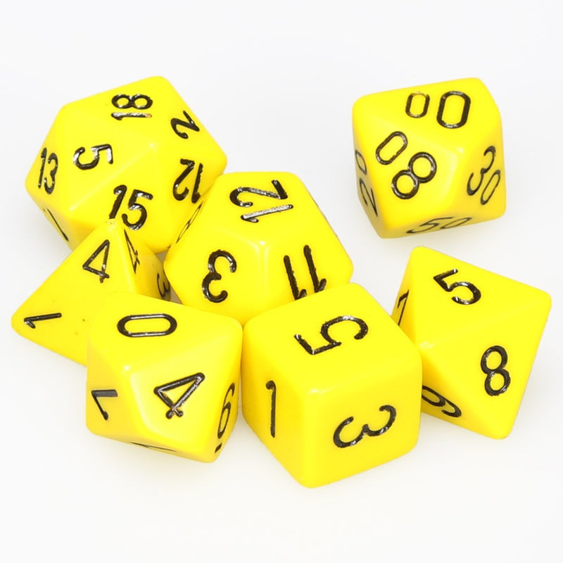 Chessex Opaque: Yellow/Black 7 Dice Set