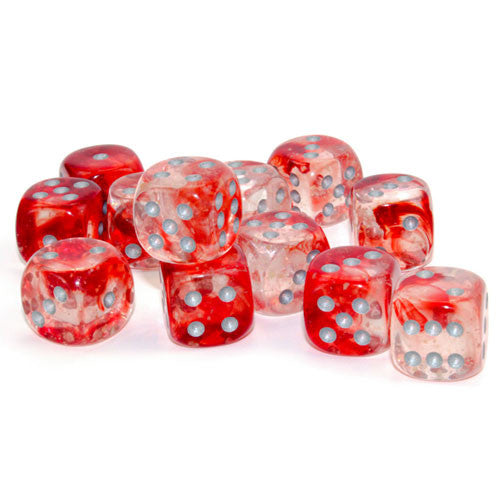 Chessex Nebula: 16MM D6 Red/Silver (12)