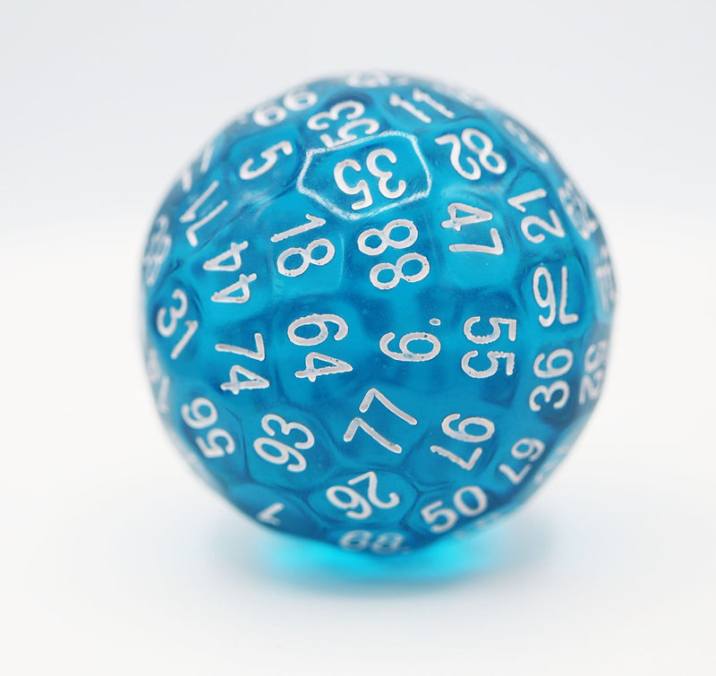 100 Sided Die - Translucent Teal D100