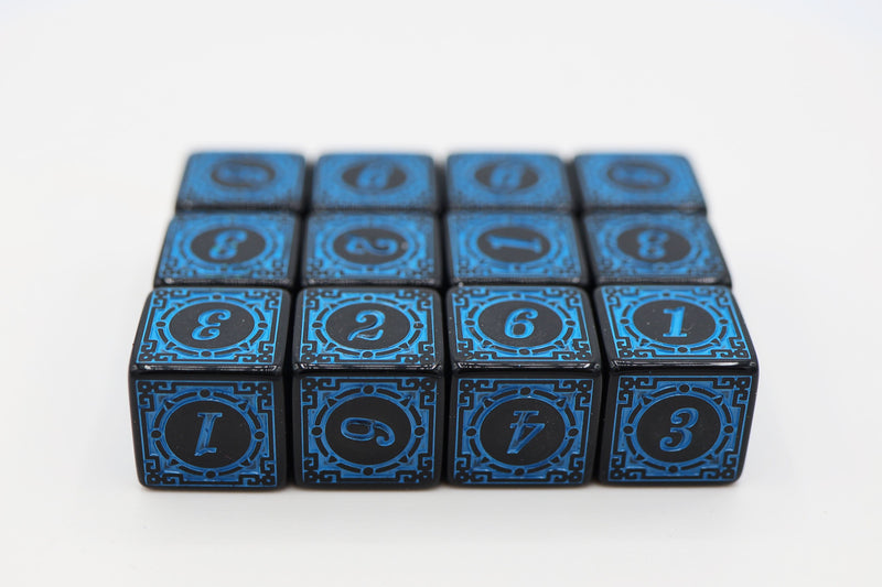 12 piece D6's - Magic Burst Blue